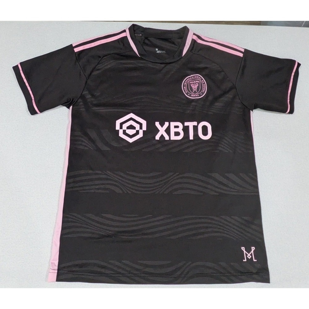 Inter Miami CF Soccer Jersey Mens Large Black Pink Excellent MLS XBTO Away Kit